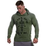 Gold's Gym Hooded Sweat Top a Maniche Lunghe con Cappuccio T-Shirt, Mens, Army Marl, Medio