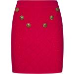 Gonne rosse XS in viscosa a rombi mini in maglia per Donna Balmain 