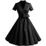 Abiti eleganti neri 3 XL taglie comode di cotone mezza manica da cocktail per Donna Timormode Audrey Hepburn 