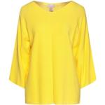 Pullover gialli S di cotone tinta unita manica lunga per Donna Gran Sasso 