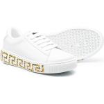 Sneakers stringate larghezza A scontate bianche numero 33 di gomma con stringhe per Donna Versace 