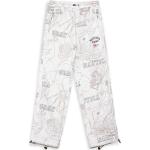 Pantaloni tuta bianchi 3 XL taglie comode in poliestere per Uomo Grimey 