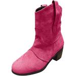 Stivali larghezza E eleganti rosa numero 42 di gomma impermeabili con tacco per Donna 