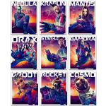 Guardiani della Galassia Vol. 3 Poster con personaggi, set di 10 stampe artistiche da parete, con Star-Lord, Gamora, Drax, Rocket, Groot, Nebula, Mantis, Kraglin e Cosmo (8 x 10 ciascuno)