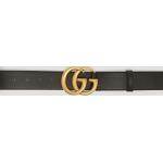 Gucci Gg Marmont Leather Belt - Woman Belts Black 65