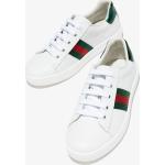 Sneakers stringate larghezza A bianche numero 20 di gomma a righe con stringhe per Donna Gucci Kids 