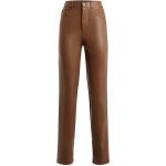 Pantaloni scontati marroni XS in poliuretano per l'autunno a 5 tasche per Donna Guess Jeans 