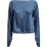 Magliette & T-shirt scontate blu XS in poliestere per l'autunno con scollo a barca per Donna Guess Jeans 