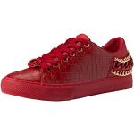 Sneakers stringate larghezza E casual rosse numero 36,5 con stringhe per Donna Guess 