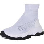 Sneakers slip on larghezza E eleganti bianche numero 39 di gomma con strass con stringhe per Donna Guess 