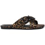 Sandali bassi neri numero 38 di pelle leopardati per Donna Guess 