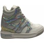 Sneakers larghezza E bianche numero 40 di gomma con glitter con stringhe con zeppa per Donna Guess 