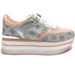 Sneakers larghezza E rosa con glitter con stringhe con tacco da 5 cm a 7 cm per Donna Guess 