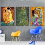 Gustav Klimt bacio Girasole Pittura a olio astratta su tela Stampa Poster Coppia moderna Arte Immagini a parete per soggiorno Cuadros