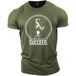 GYMTIER Magliette da Uomo per Bodybuilding - Arnold Schwarzenegger Succeed - Top per Allenamento in Palestra