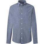 Camicie chambray scontate blu XXL taglie comode di cotone per Uomo HACKETT 