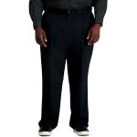 Haggar Men's Premium No Iron Classic Fit Expandable Waist Pleat Front Pant, Black, 32x32