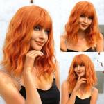 Extension arancioni naturali per capelli sintetici a clip per Donna 