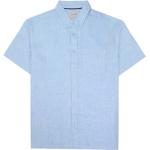 Camicie blu XL di lino per la primavera mezza manica per Uomo 