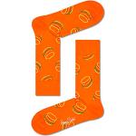Calzini lunghi scontati arancioni a pois a tema hamburger per Uomo Happy Socks 