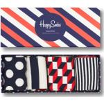 Happy Socks Stripe Gift Box, Calze Unisex adulto, Blu (Navy 6000), 41-46 confezione da 4