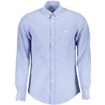 Camicie blu XXL taglie comode di cotone manica lunga con manica lunga per Uomo Harmont&Blaine 