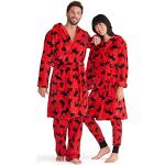 Little Blue House by Hatley Adult Fuzzy Fleece Robes Vestaglia, Red (Moose On Red), Medium Donna