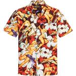 Camicie hawaiane pin Up rosse 3 XL taglie comode di cotone lavabili in lavatrice mezza manica per Uomo 
