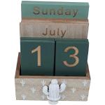 Calendari mensili scontati rustici verdi di legno 