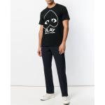 Magliette & T-shirt nere di cotone mezza manica con scollo rotondo Comme des Garçons PLAY 