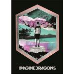 Heart Rock Bandiera Originale Imagine Dragons Framed, Tessuto, Multicolore, 110x75x0.1 cm