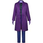 Heath Ledger Costume Cosplay Giacca Da Uomo Camicia Gilet Pantaloni Set Di Halloween,Purple-L