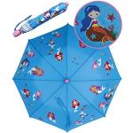 HECKBO ombrello a sirena magico per bambini - cambia colore quando piove - ombrello pieghevole per bambine: sta in ogni zaino di scuola - con strisce riflettenti