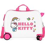 Trolley scontati bianchi 4 ruote per bambini Hello Kitty 