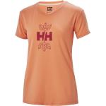 Magliette & T-shirt arancioni M in poliestere mezza manica con manica corta per Donna Helly Hansen Graphic 