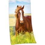 Asciugamani multicolore 75x150 di cotone sostenibili a tema cavalli da bagno Herding 
