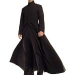 HiFacon Matrix Neo Keanu Reeves collare rotondo nero gotico Steampunk trench Matrix cappotto Tessuto di lana. M