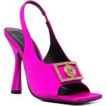 Sandali larghezza E scontati rosa numero 37 in tessuto con punta aperta con cinturino per Donna Versace 