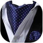Cravatte artigianali eleganti blu a pois per cerimonia per Uomo Hisdern 
