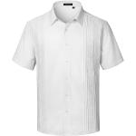 Camicie eleganti bianche L tinta unita traspiranti per l'estate mezza manica con manica corta per Uomo Hisdern 