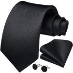 Cravatte tinta unita da cerimonia nere di seta a righe per cerimonia per Uomo Hisdern 