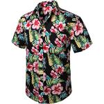 Camicie hawaiane eleganti 3 XL taglie comode di cotone lavabili in lavatrice per Uomo Hisdern 