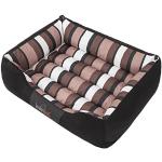 HobbyDog XL NICCZP7 - Dog Bed Nice XL, 85 x 65 cm, Black Nubuck Wiyh Stripes, XL, Nero, 3,2 kg