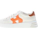 Hogan Donna H564 Rebel Sneaker in Pelle Bianco più Rosa e Arancione Color Bianco Size 37