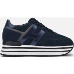Sneakers larghezza E casual blu numero 35 in bouclè platform per Donna Hogan 