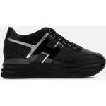 Sneakers larghezza E casual nere numero 34,5 con glitter platform per Donna Hogan 