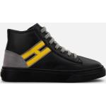 Sneakers alte larghezza E nere in pelle liscia per bambini Hogan Junior 