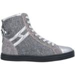 Sneakers alte scontate grigie numero 35,5 di gomma con stringhe per Donna Hogan Rebel 