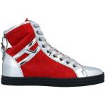 Sneakers alte rosse numero 36 di gomma con stringhe per Donna Hogan Rebel 