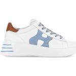 Hogan Sneakers da Donna Rebel in Pelle Bianco e Azzurro - HXW5640DN61 N4O0SU7 - Taglia 37½